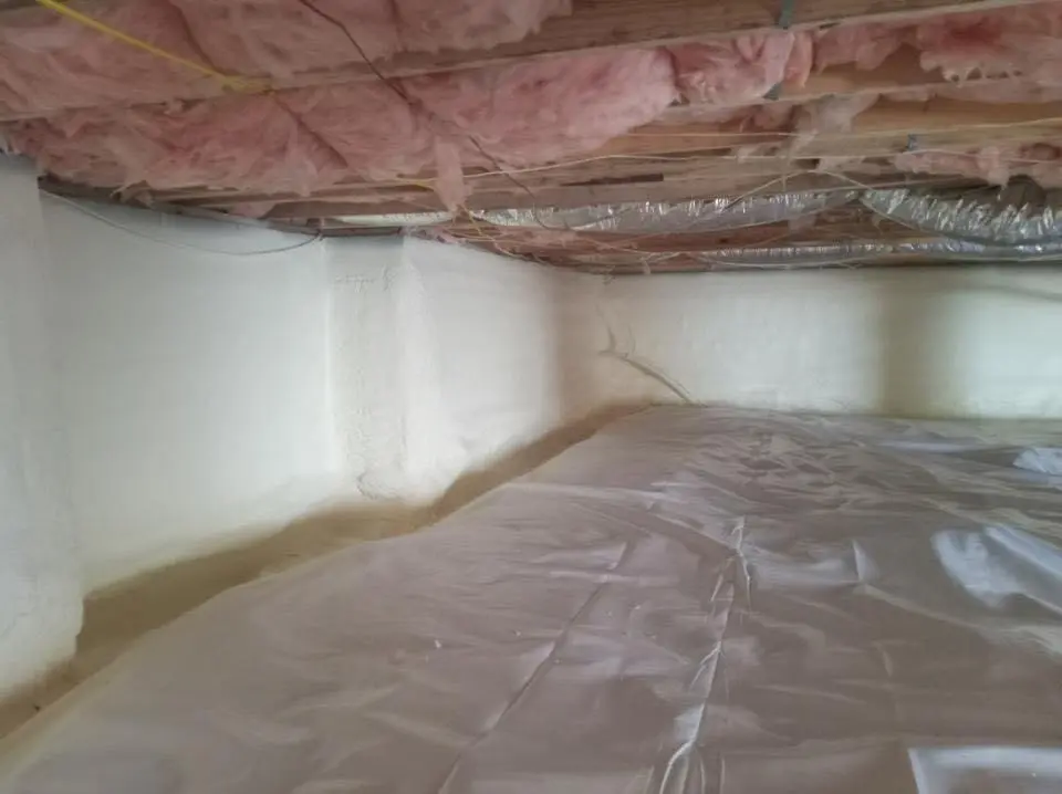 Crawl space encapsulation with closed-cell spray foam for Attic Insulation in Snyder